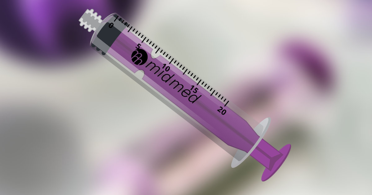 ENFit enteral feeding syringes, ISO 80369-3 compliant enteral connectors available through Midmed